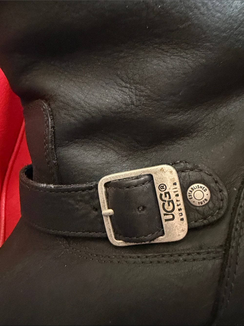 UGG Australia Black Sutter 5678 Leather Buckle Boot - Picture 8 of 9